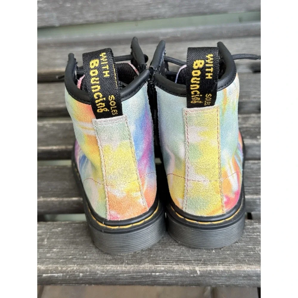 Dr Martens Air Wair 1460T Tie-Dye Multicolor Classic Combat Boots Toddler Size 7